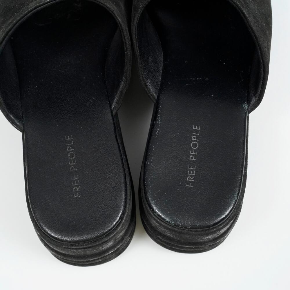 Free People Harbor Black Platform Slide Sandals Size EU 38 US 7.5-8 - Picture 5 of 10